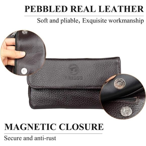 Genuine Leather Smoking Tobacco PipePouch Case Bag for 2Pipes Tamper Filter Tool - Picture 2 of 6